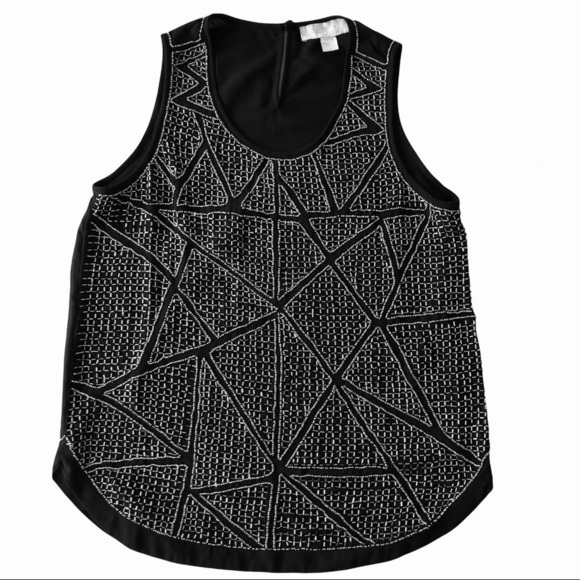 Olive & OAK Beaded sequin muscle shirt tank top. Fits oversized Small & Medium - Picture 10 of 12